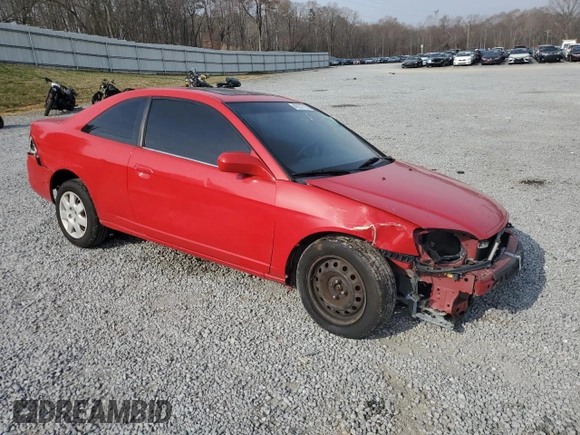 2002 Honda Civic EX with VIN 1HGEM22902L066505, listed as a Copart auction lot 49237775 with 0 mi miles and Salvage Title. Bid and sale history available at carsss.com. Image 4.