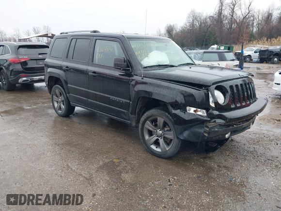 2017 Jeep Patriot Sport with VIN 1C4NJPBA1HD208653, listed as a IAAI auction lot 41864826 with 77,196 mi miles. Bid and sale history available at carsss.com. Image 1.