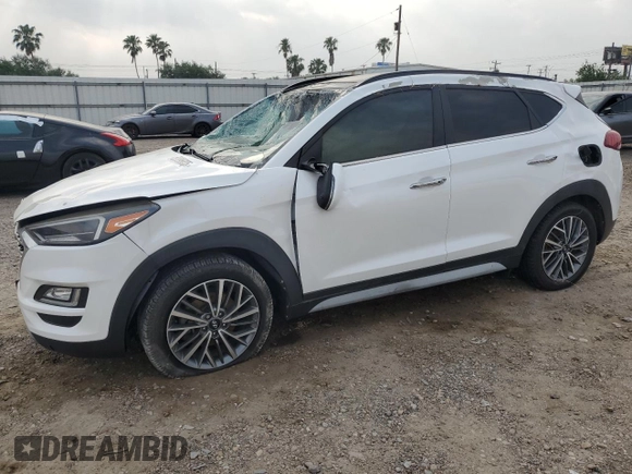2019 Hyundai Tucson Ultimate with VIN KM8J3CAL9KU038727, listed as a Copart auction lot 52096835 with 0 mi miles and Salvage Title. Bid and sale history available at carsss.com. Image 1.