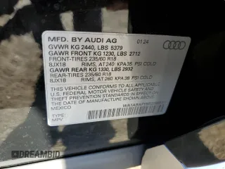 2024 Audi Q5 Premium with VIN WA1ABAFY8R2063537, listed as a Copart auction lot 80240554 with 3,741 mi miles and Salvage Title. Bid and sale history available at carsss.com. Image 12.
