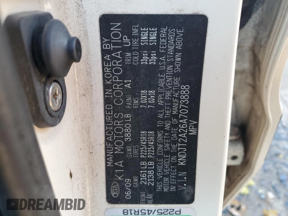 2010 Kia Soul + with VIN KNDJT2A26A7073888, listed as a Copart auction lot 78830224 with 168,704 mi miles and Salvage Title. Bid and sale history available at DreamBid. Image 14.