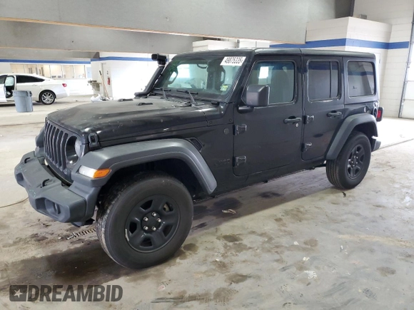 2023 Jeep Wrangler Willys with VIN 1C4HJXDN8PW531498, listed as a Copart auction lot 49875335 with 37,194 mi miles and Salvage Title. Bid and sale history available at DreamBid. Image 1.