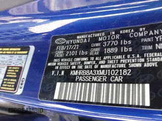 2021 Hyundai Venue SE with VIN KMHRB8A3XMU102182, listed as a IAAI auction lot 41987687 with 58,733 mi miles and . Bid and sale history available at DreamBid. Image 9.