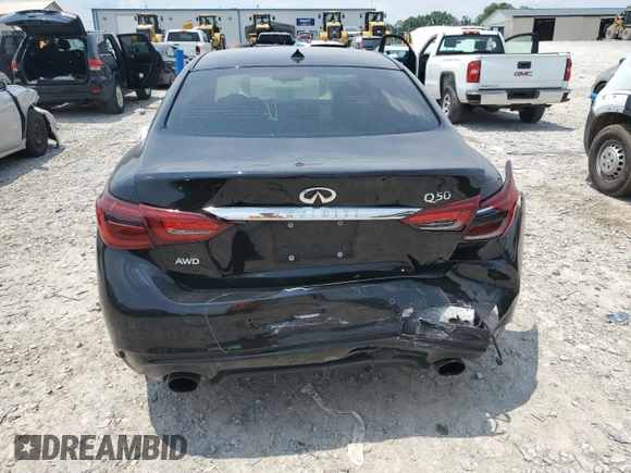 2021 Infiniti Q50 Luxe with VIN JN1EV7BR5MM752693, listed as a Copart auction lot 60027225 with 74,398 mi miles and Salvage title. Bid and sale history available at DreamBid. Image 6.
