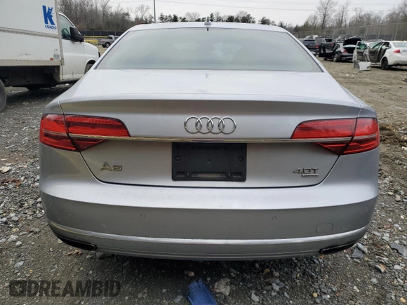 2015 Audi A8 4.0T with VIN WAUJ2AFD0FN006646, listed as a Copart auction lot 86164984 with 143,101 mi miles and Salvage title. Bid and sale history available at DreamBid. Image 6.