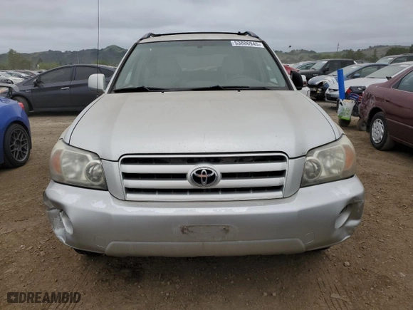2005 Toyota Highlander with VIN JTEGP21A850048121, listed as a Copart auction lot 53886945 with 221,180 mi miles and Clean Title. Bid and sale history available at carsss.com. Image 5.