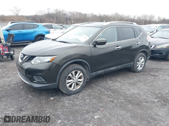 2014 Nissan Rogue SV with VIN 5N1AT2MV7EC863411, listed as a IAAI auction lot 41099324 with 163,763 mi miles. Bid and sale history available at carsss.com. Image 2.