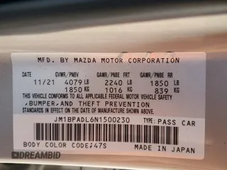 2022 Mazda 3 Premium with VIN JM1BPADL6N1500230, listed as a Copart auction lot 80939714 with 41,453 mi miles and Salvage Title. Bid and sale history available at DreamBid. Image 13.