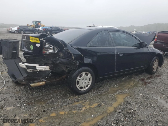 2002 Honda Civic LX with VIN 1HGEM21572L063504, listed as a Copart auction lot 71024364 with 0 mi miles and Salvage Title. Bid and sale history available at carsss.com. Image 3.