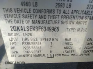 2015 GMC Terrain SLT z VIN 2GKALSEK3F6349966, wystawiony jako IAAI lot #34598025 z przebiegiem 110 743 mil mil oraz . Historia ofert i sprzedaży dostępna na DreamBid. Obrazek 9.