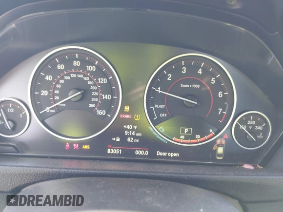 2014 BMW 3 Series 328i xDrive with VIN WBA3B3G51ENR81909, listed as a IAAI auction lot 41990108 with 83,051 mi miles. Bid and sale history available at carsss.com. Image 7.