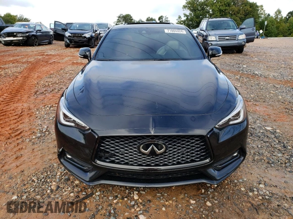 2022 Infiniti Q60 Red Sport 400 with VIN JN1FV7LK5NM660409, listed as a Copart auction lot 71884424 with 35,354 mi miles and Salvage title. Bid and sale history available at DreamBid. Image 5.
