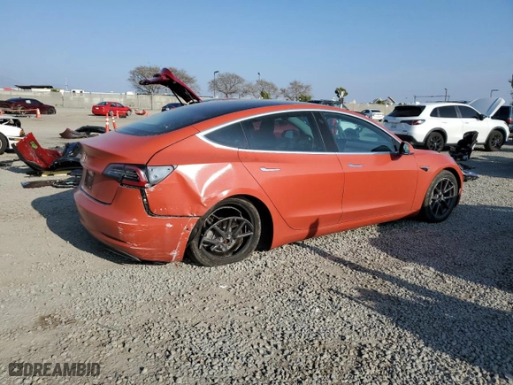 2018 Tesla Model 3 Long Range Battery with VIN 5YJ3E1EB3JF103849, listed as a Copart auction lot 50166385 with 70,466 mi miles and Salvage Title. Bid and sale history available at carsss.com. Image 3.