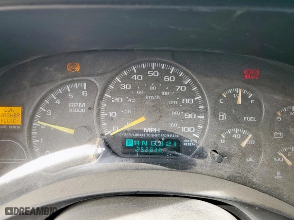 2001 Chevrolet Tahoe LT with VIN 1GNEC13TX1R118666, listed as a Copart auction lot 48984405 with 252,830 mi miles and Salvage Title. Bid and sale history available at carsss.com. Image 9.