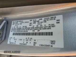 2016 Ford Escape SE с VIN 1FMCU9G93GUC45304, выставлен на аукционе Copart как лот 55142225 с пробегом 164 338 миль миль и Списание • Salvage title. История ставок и продаж доступна на DreamBid. Изображение 13.