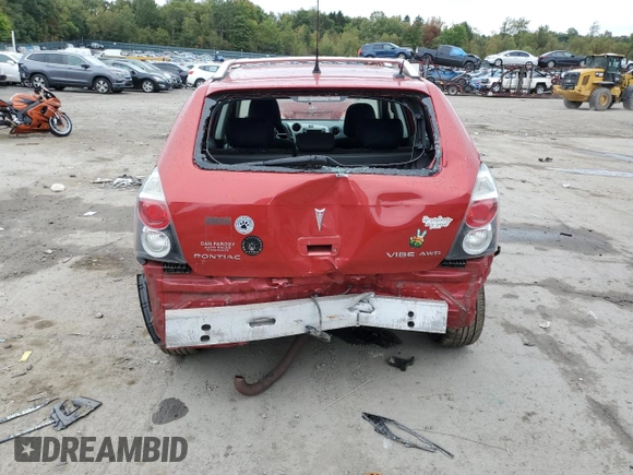 2009 Pontiac Vibe with VIN 5Y2SM67059Z458535, listed as a Copart auction lot 72076374 with 189,772 mi miles and Salvage Title. Bid and sale history available at carsss.com. Image 6.