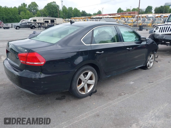 2013 Volkswagen Passat SE with VIN 1VWBH7A38DC088638, listed as a IAAI auction lot 42397459 with 173,025 mi miles and . Bid and sale history available at DreamBid. Image 4.