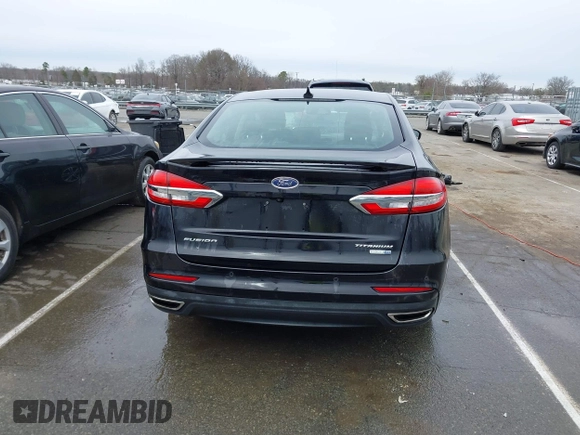 2019 Ford Fusion Titanium with VIN 3FA6P0K93KR243148, listed as a IAAI auction lot 41757469 with 78,859 mi miles. Bid and sale history available at carsss.com. Image 16.