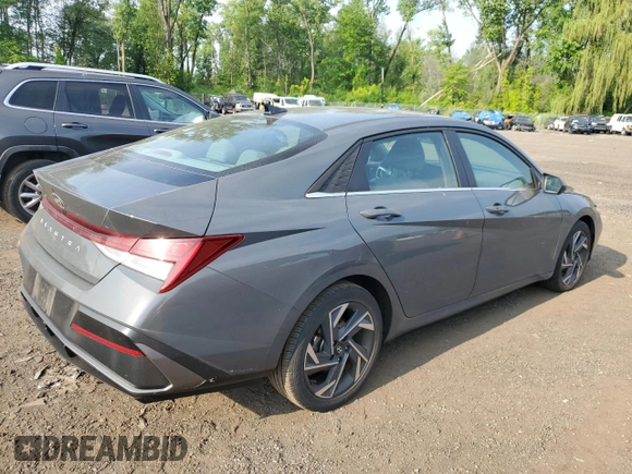 2024 Hyundai Elantra SEL with VIN KMHLS4DG7RU748901, listed as a Copart auction lot 59608625 with 21,072 mi miles and Salvage title. Bid and sale history available at DreamBid. Image 3.