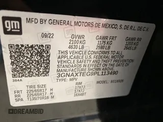 2023 Chevrolet Equinox LT with VIN 3GNAXTEG9PL113490, listed as a IAAI auction lot 42168551 with 37,607 mi miles and . Bid and sale history available at DreamBid. Image 1.