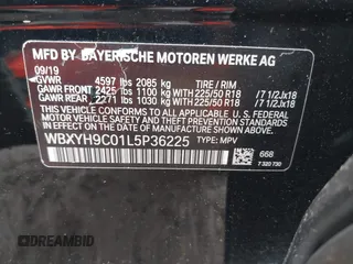 2020 BMW X2 sDrive28i z VIN WBXYH9C01L5P36225, wystawiony jako IAAI lot #39421264 z przebiegiem 70 043 mil mil oraz . Historia ofert i sprzedaży dostępna na DreamBid. Obrazek 9.