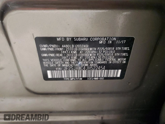 2018 Subaru Forester Touring z VIN JF2SJAWC4JH522454, wystawiony jako Copart lot #58204655 z przebiegiem 117 611 mil mil oraz Szkoda całkowita • Salvage title. Historia ofert i sprzedaży dostępna na DreamBid. Obrazek 13.