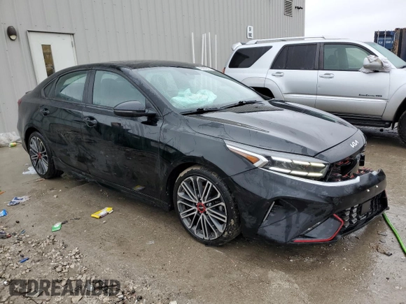 2023 Kia Forte GT with VIN 3KPF44ACXPE533148, listed as a Copart auction lot 43067945 with 57,613 mi miles and Salvage Title. Bid and sale history available at carsss.com. Image 4.