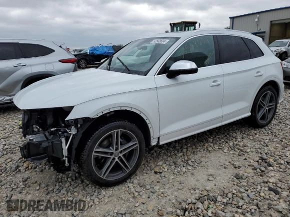2020 Audi SQ5 Premium Plus with VIN WA1B4AFY3L2019337, listed as a Copart auction lot 52568604 with 50,777 mi miles and . Bid and sale history available at DreamBid. Image 1.