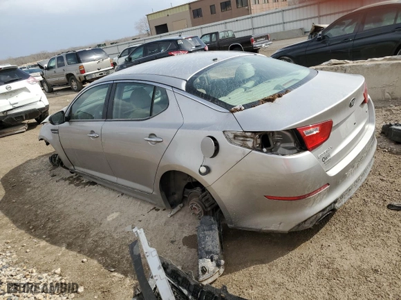 2015 Kia Optima LX with VIN KNAGM4A78F5547774, listed as a Copart auction lot 46510745 with 0 mi miles and Salvage Title. Bid and sale history available at carsss.com. Image 2.