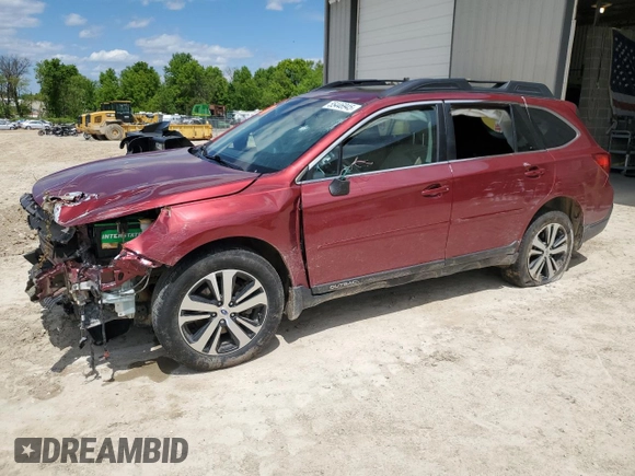 2018 Subaru Outback Limited with VIN 4S4BSENC3J3369739, listed as a Copart auction lot 55446945 with 86,169 mi miles and Salvage title. Bid and sale history available at DreamBid. Image 1.