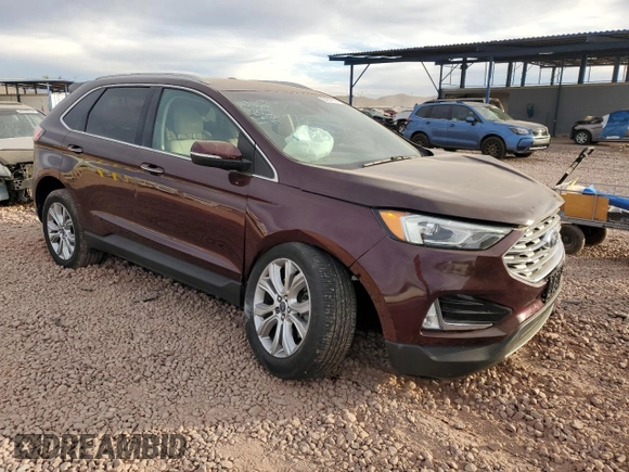 2019 Ford Edge Titanium with VIN 2FMPK4K96KBB80142, listed as a Copart auction lot 84847814 with 75,602 mi miles and Salvage title. Bid and sale history available at DreamBid. Image 4.