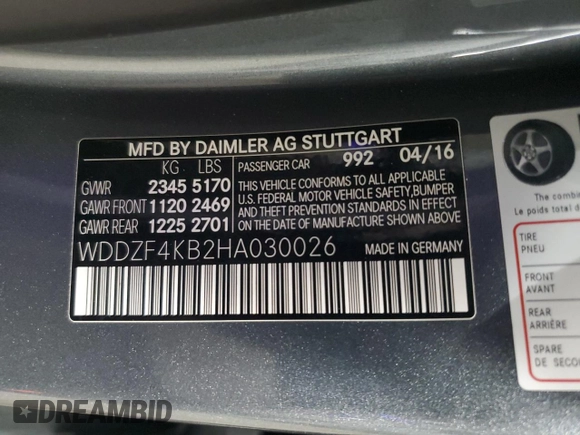 2017 Mercedes-Benz E 300 Luxury with VIN WDDZF4KB2HA030026, listed as a Copart auction lot 56007525 with 120,488 mi miles and Clean Title. Bid and sale history available at DreamBid. Image 12.