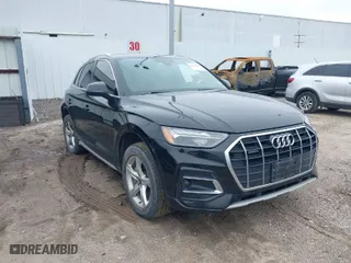 2021 Audi Q5 Premium with VIN WA1AAAFY4M2115693, listed as a IAAI auction lot 41585243 with 67,049 mi miles. Bid and sale history available at carsss.com. Image 1.