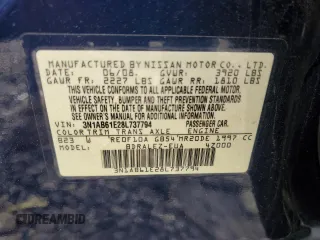 2008 Nissan Sentra S with VIN 3N1AB61E28L737794, listed as a Copart auction lot 57814725 with 92,282 mi miles and Salvage title. Bid and sale history available at DreamBid. Image 12.