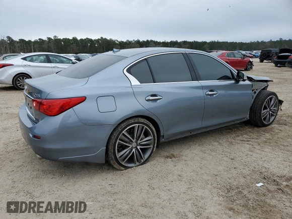 2014 Infiniti Q50 Hybrid Sport with VIN JN1AV7AP5EM690955, listed as a Copart auction lot 85952704 with 102,810 mi miles and Clean Title. Bid and sale history available at carsss.com. Image 3.