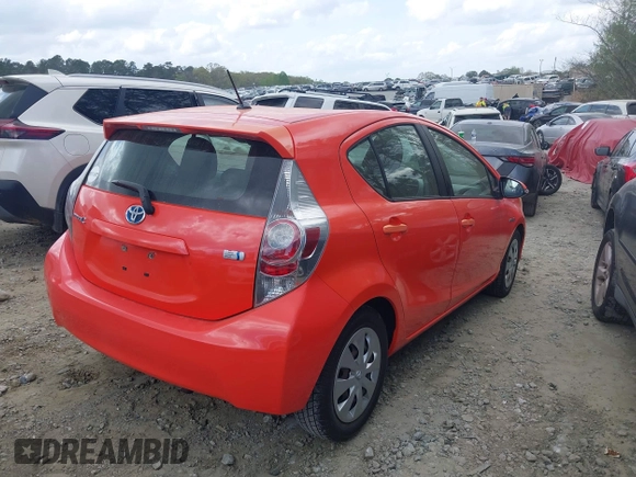 2012 Toyota Prius One with VIN JTDKDTB37C1003563, listed as a IAAI auction lot 41946923 with 125,636 mi miles. Bid and sale history available at carsss.com. Image 4.