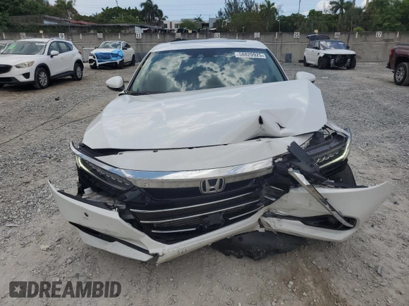 2021 Honda Accord Touring with VIN 1HGCV2F97MA027102, listed as a Copart auction lot 58820925 with 32,457 mi miles and Non repairable. Bid and sale history available at DreamBid. Image 5.