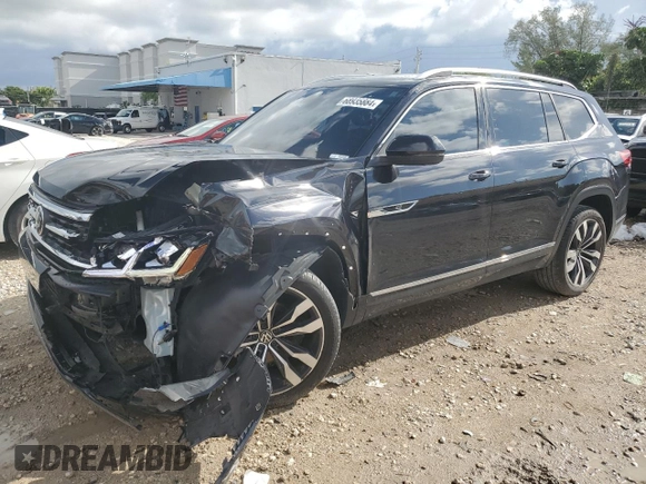 2023 Volkswagen Atlas SEL Premium R-Line z VIN 1V2FR2CA1PC501812, wystawiony jako Copart lot #68935884 z przebiegiem 42 736 mil mil oraz Szkoda całkowita • Salvage title. Historia ofert i sprzedaży dostępna na DreamBid. Obrazek 1.
