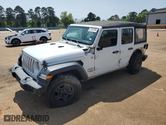 2019 Jeep Wrangler Unlimited Sport Altitude with VIN 1C4HJXDG5KW629768, listed as a Copart auction lot 51222705 with 197,882 mi miles and Salvage title. Bid and sale history available at DreamBid. Image 1.