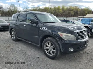 2011 Infiniti QX56 8-passenger with VIN JN8AZ2NC5B9302847, listed as a Copart auction lot 53372075 with 178,130 mi miles and Salvage Title. Bid and sale history available at carsss.com. Image 4.