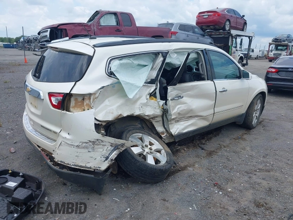 2014 Chevrolet Traverse LTZ with VIN 1GNKRJKD2EJ287211, listed as a IAAI auction lot 39873394 with 128,355 mi miles and . Bid and sale history available at DreamBid. Image 4.