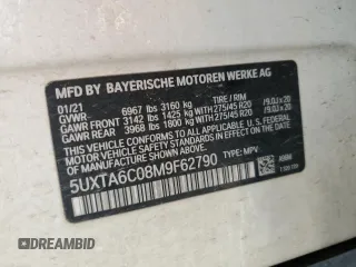 2021 BMW X5 xDrive45e with VIN 5UXTA6C08M9F62790, listed as a Copart auction lot 53031415 with 78,588 mi miles and Salvage title. Bid and sale history available at DreamBid. Image 13.
