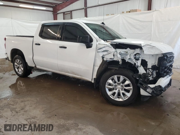 2024 Chevrolet Silverado 1500 Custom with VIN 3GCPABEKXRG318461, listed as a Copart auction lot 46946065 with 13,521 mi miles and Clean Title. Bid and sale history available at DreamBid. Image 4.