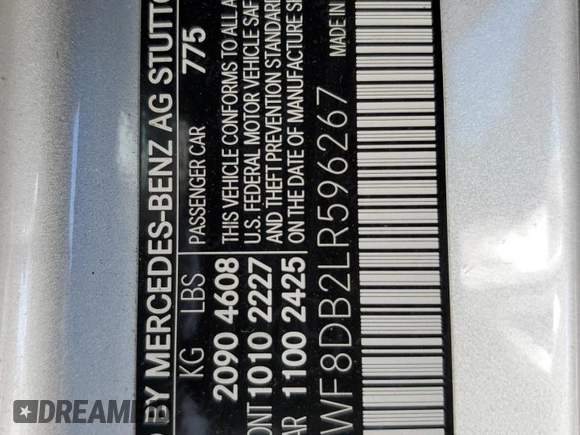 2020 Mercedes-Benz C C 300 with VIN W1KWF8DB2LR596267, listed as a Copart auction lot 86908154 with 48,382 mi miles and Salvage Title. Bid and sale history available at carsss.com. Image 14.