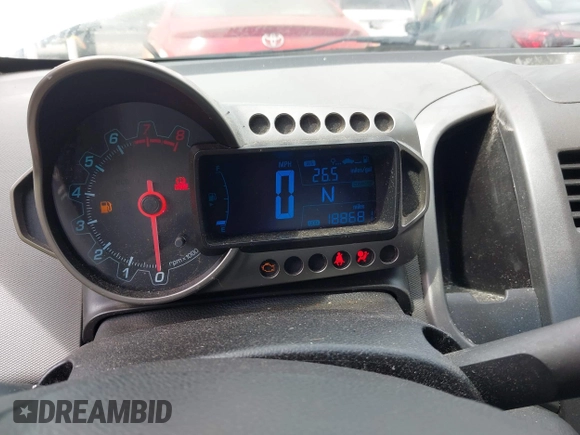 2012 Chevrolet Sonic LT with VIN 1G1JC5SH1C4180400, listed as a IAAI auction lot 42256431 with 188,681 mi miles and . Bid and sale history available at DreamBid. Image 7.
