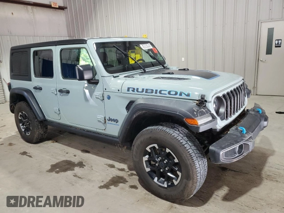 2024 Jeep Wrangler Rubicon with VIN 1C4RJXR67RW293197, listed as a Copart auction lot 59886995 with Not provided miles and Salvage title. Bid and sale history available at DreamBid. Image 4.