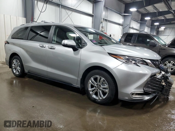 2023 Toyota Sienna Platinum with VIN 5TDESKFCXPS084364, listed as a Copart auction lot 85264314 with 19,158 mi miles and Salvage Title. Bid and sale history available at DreamBid. Image 4.