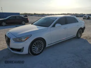 2017 Genesis G90 3.3T Premium with VIN KMHG34JA0HU032385, listed as a Copart auction lot 83540304 with 63,917 mi miles and Salvage Title. Bid and sale history available at carsss.com. Image 1.