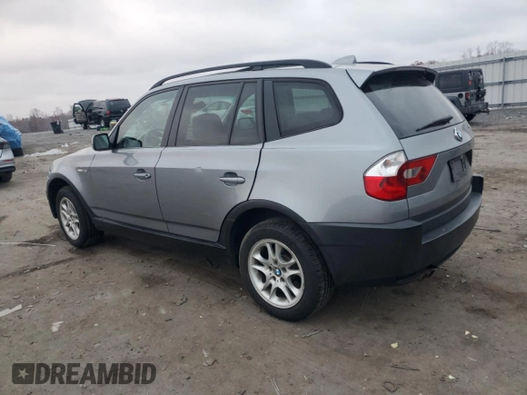 2005 BMW X3 2.5i with VIN WBXPA73465WC50680, listed as a Copart auction lot 81836634 with 0 mi miles and Salvage Title. Bid and sale history available at carsss.com. Image 2.