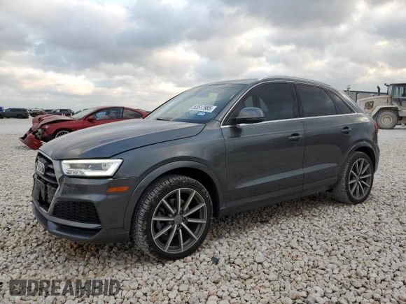 2018 Audi Q3 Premium Plus with VIN WA1HCCFS7JR022640, listed as a Copart auction lot 53517985 with 52,513 mi miles and Salvage Title. Bid and sale history available at carsss.com. Image 1.